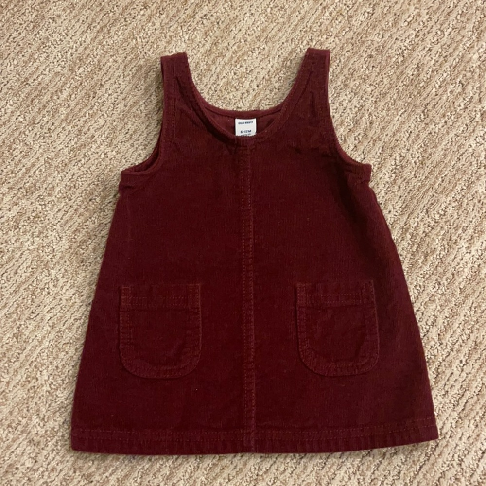 Old Navy - fall baby girl jumper dress 6- 12 mos worn once
